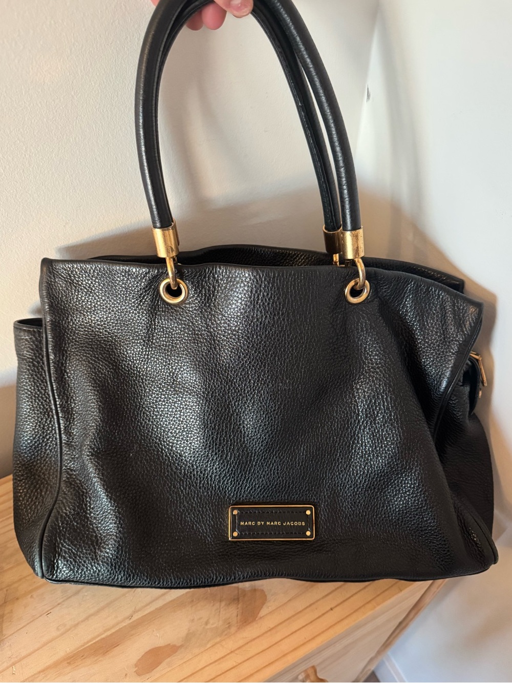Vintage Marc by Marc Jacobs Black Pebbled Leather Tote